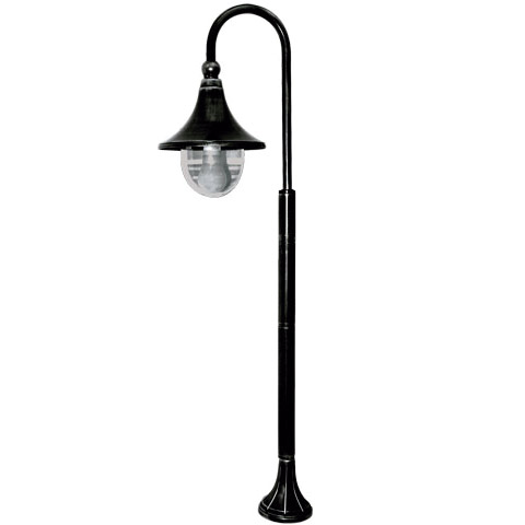 FAROLA CISNE 1 LUZ ALUMINIO NEGRO