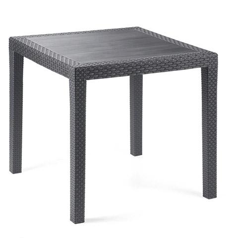 MESA JARDIN RESINA CUADRADA ANTRACITA KING