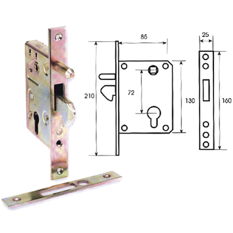 CERRADURA MHA EMBUTIR GANCHO ANTIPALANCA REF.232