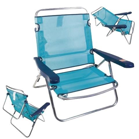 SILLON PLAYA-CAMA ALUMINIO-TEXTIL PLEGABLE BAJO VERDE