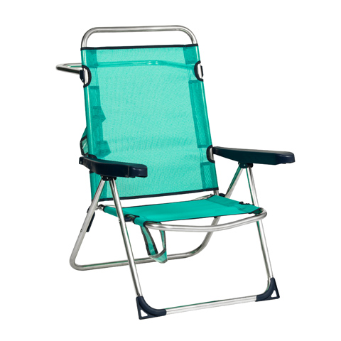 SILLON PLAYA-CAMA ALUMINIO-TEXTIL PLEGABLE ALTO VERDE