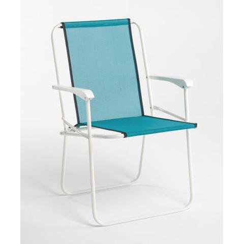 SILLON JARDIN-PLAYA ACERO-TEXTIL PLEGABLE AZUL