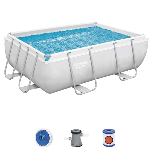 PISCINA RECTANGULAR ESTRUCTURA TUBO +BOMBA