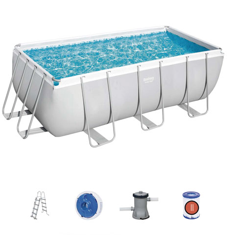PISCINA RECTANGULAR ESTRUCTURA TUBO +BOMBA+ESCALERA