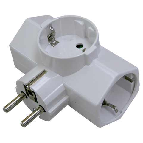 ADAPTADOR ELECTRICO TRIPLE SCHUKO LATERAL