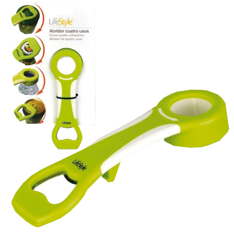 ABRIDOR 4 USOS BOTES-DESCAPSULADOR-BOTELLAS-LATAS