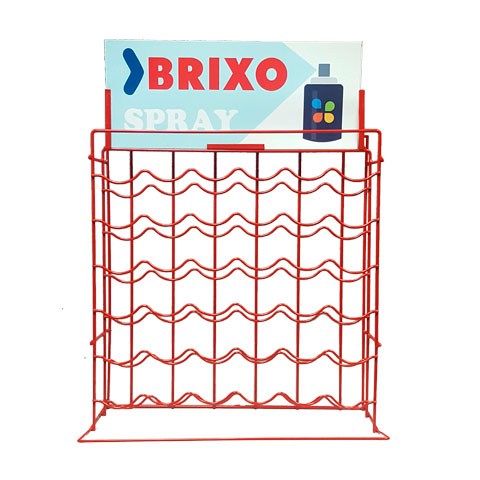 EXPOSITOR MOSTRADOR PINTURA SPRAY VACIO (CAPACIDAD 36 BOTES)
