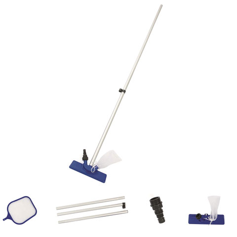 LIMPIAFONDOS PISCINAS C/RECOGEHOJAS+MANGO 203CM 58013