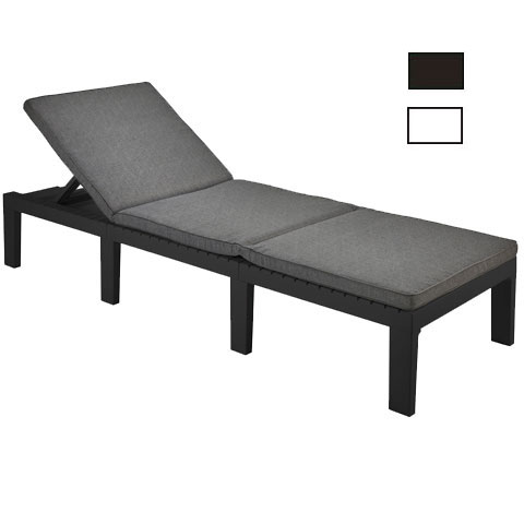 TUMBONA JARDIN RESINA ANTRACITA C/COJIN HAITI