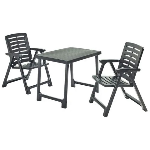 CONJUNTO JARDIN RESINA PLEGABLE ANTRACITA PIK NIK