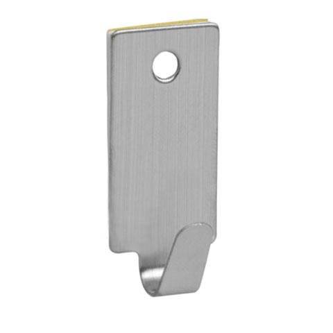 COLGADOR ADHESIVO METAL 15X35MM INOX BLISTER 4UD