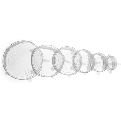 TAPAS SILICONA ELÁSTICA REUTILIZABLE JUEGO 6 UD.