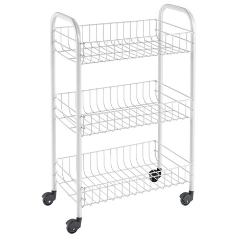 VERDULERO MUEBLE C/ RUEDAS 3 ESTANTES BLANCO SIENA