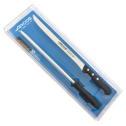 JUEGO CUCHILLO JAMONERO Y CHAIRA UNIVERSAL HOME ARCOS