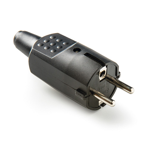 CLAVIJA BIPOLAR GOMA CHUKO CON TT 16A 250V NEGRA
