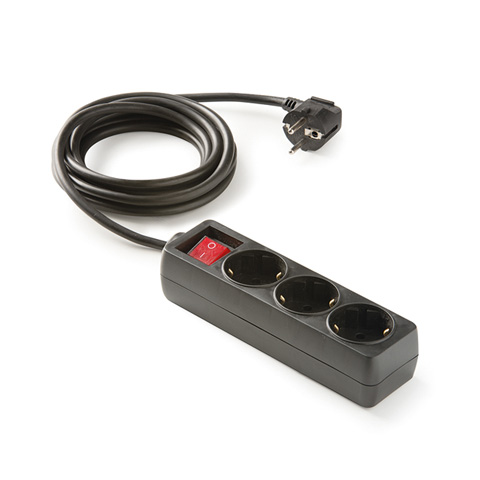 BASE MULTIPLE NEGRA 3X1,5 C/INTERRUPTOR