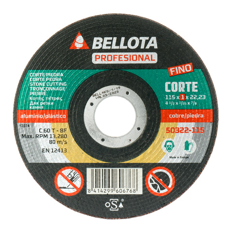 DISCO ABRASIVO BELLOTA CORTE PIEDRA EXTRAFINO 50322-115