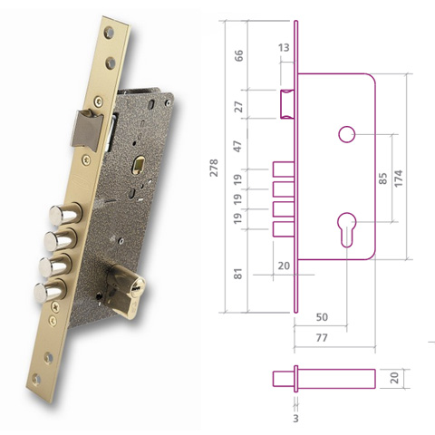 CERRADURA EZCURRA SEGURIDAD 700B-50