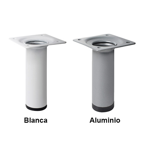PATA MUEBLE REDONDA 30MM H100MM ACERO