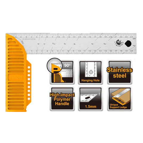 ESCUADRA GRADUADA 300MM INOXIDABLE
