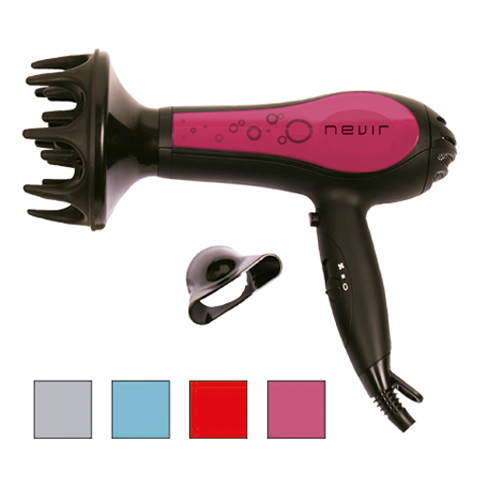 SECADOR PELO 2200W 2 VEL 3 TEMP IONICO C/DIFUSOR NVR-2201S NEVIR