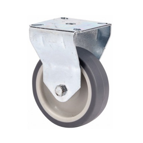 RUEDA MOBILIARIO C/PLACA FIJA GOMA GRIS