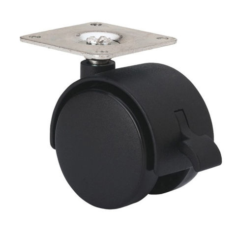 RUEDA MOBILIARIO C/PLACA FRENO GIRATORIA NYLON