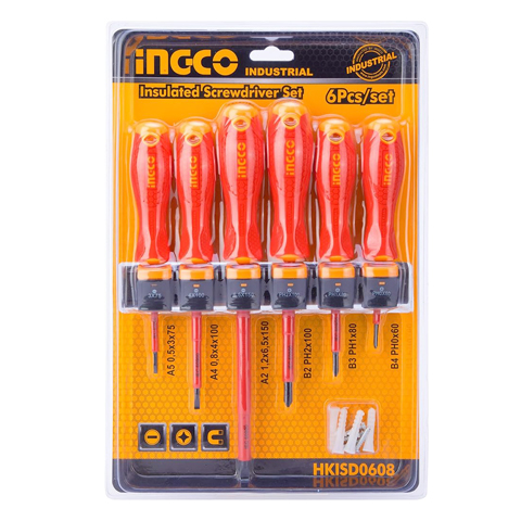 JUEGO DESTORNILLADORES ELECTRICISTA 6 PIEZAS INGCO