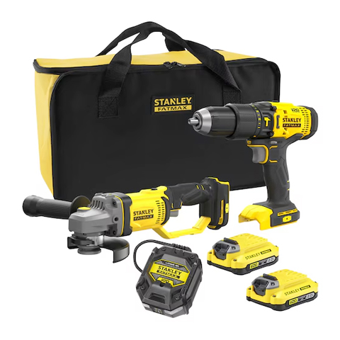 TALADRO+RADIAL COMBO KIT STANLEY 18V 2 BATERIAS 2A