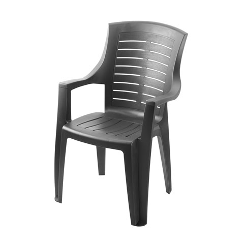 SILLON JARDIN RESINA ANTRACITA RESPALDO ALTO TALIA