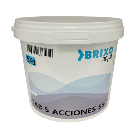 CLORO DISOLUCION LENTA 5 EFECTOS S/COBRE PASTILLAS CUBO 5KG BRIXO