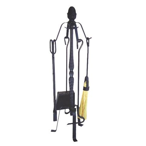 JUEGO CHIMENEA NEGRO MACOLLA 4 PIEZAS 70CM