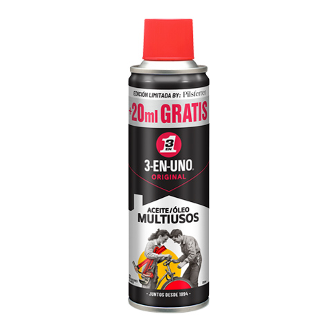 ACEITE LUBRICANTE SPRAY 3-EN-UNO MULTIUSOS 200+20ML