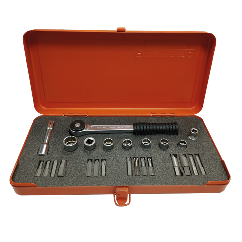 JUEGO LLAVES VASO PUNTAS HEXAGONAL 3/8"-25P.