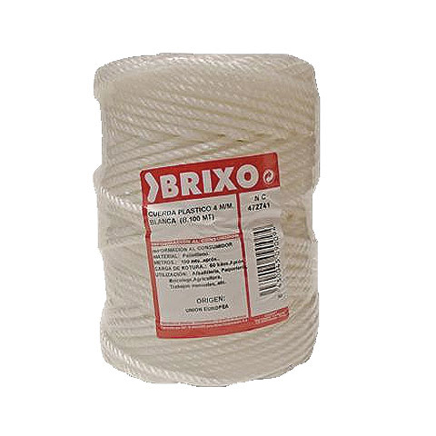 CUERDA PLASTICO BLANCA ROLLO 100M