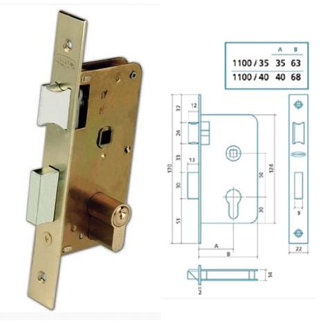 CERRADURA EZCURRA EMBUTIR 1100