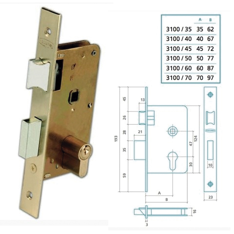 CERRADURA EZCURRA EMBUTIR 3100
