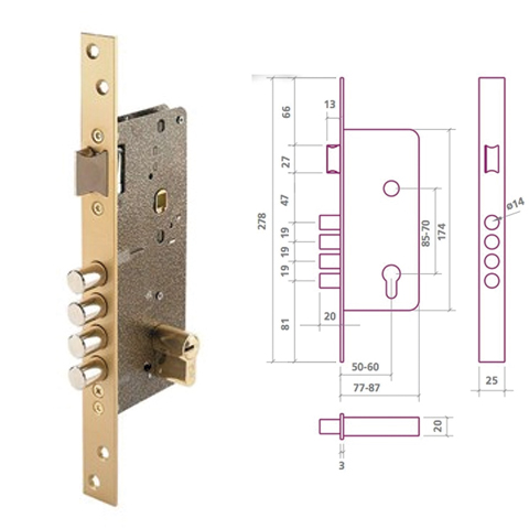 CERRADURA EZCURRA SEGURIDAD 700B-60