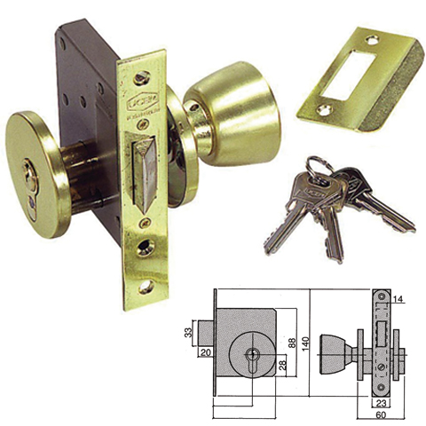 CERRADURA UCEM 5300P-50MM LATON