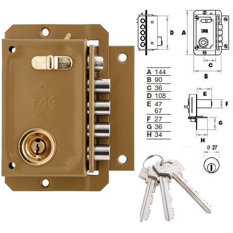 CERRADURA FAC S-90 PINTADA