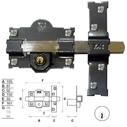 CERROJO FAC 101-L/105 PINTADO
