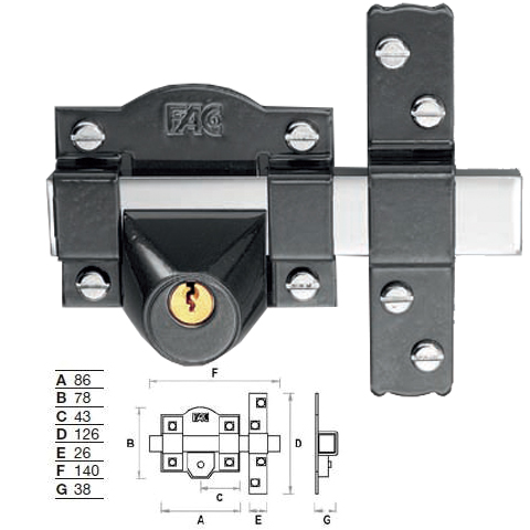 CERROJO FAC  91-C/80 PINTADO