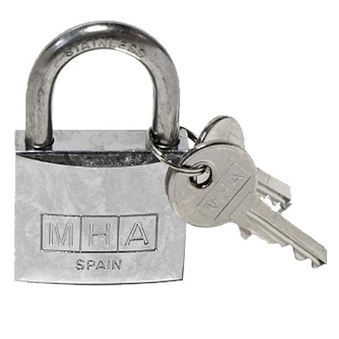 CANDADO MAR INOXIDABLE DOBLE CIERRE A/CORTO REF.12