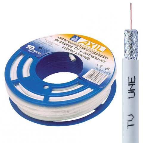 CABLE ANTENA TV COAXIAL BLANCO