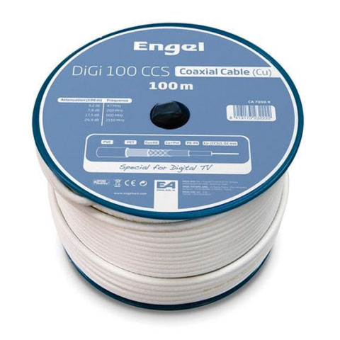 CABLE ANTENA TV COAXIAL BLANCO COBRE-COBRE ROLLO 100M