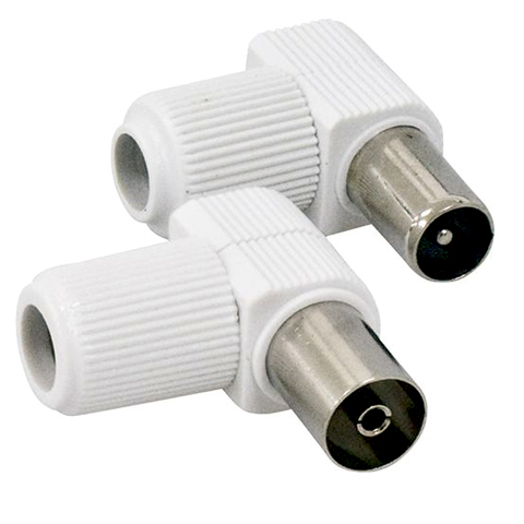 CONECTOR TV ACODADO 9.5MM BLANCO