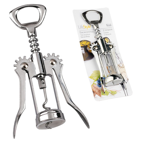 SACACORCHOS DOBLE PALANCA REFORZADO CROMADO