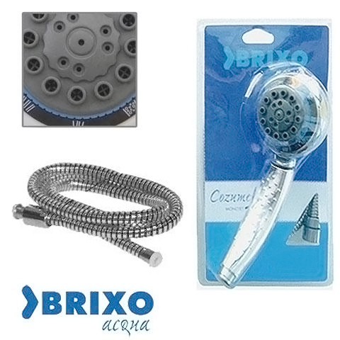 MANGO Y FLEXO DUCHA COZUMEL CROMO 7 POSICIONES (BL) BRIXO