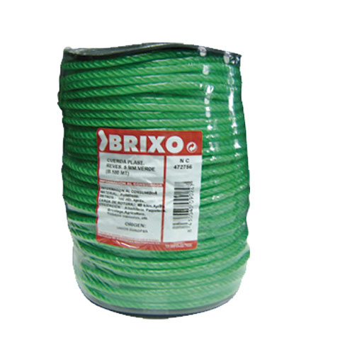 CUERDA PLASTICO 5MM REVESTIDA VERDE