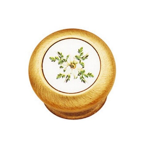 POMO MUEBLE ARO CUERO CEPILLADO DECORADO